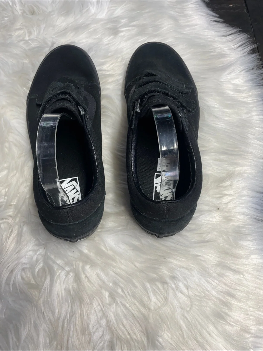 Vans Black Suede Velcro Low-Top Skate Sneakers